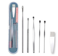 6 Pieces Ear Wax Removal Smooth Stainless Steel Kit